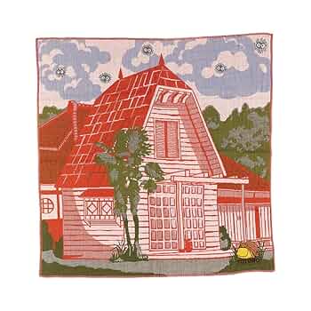 ジブリ - 三鷹の森美術館限定グッズ　ハンカチと木製ブローチ ジブリ - 三鷹の森美術館限定グッズ ハンカチと木製ブローチの